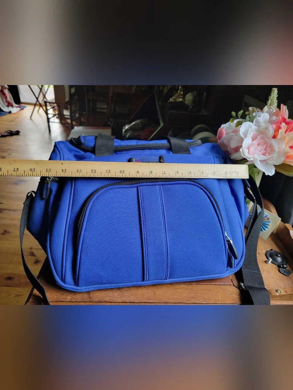 Delsey Carry-On Blue Weekender Travel Overnight Bag Shoulder Strap